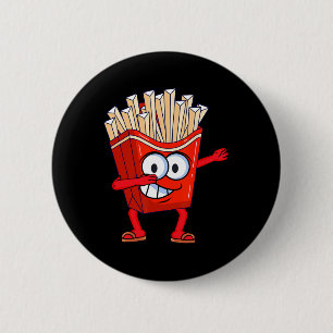 Badge Rond 5 Cm Danser mignonne Fries Français Dabbing Français Fr