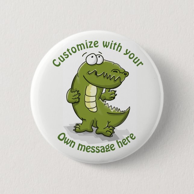 Badge Rond 5 Cm Danser sur mesure Crocodile Cartoon (Devant)