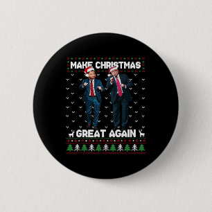 Badge Rond 5 Cm Danser Trump Père Noël Et Dj Vance Faire Noël Gr