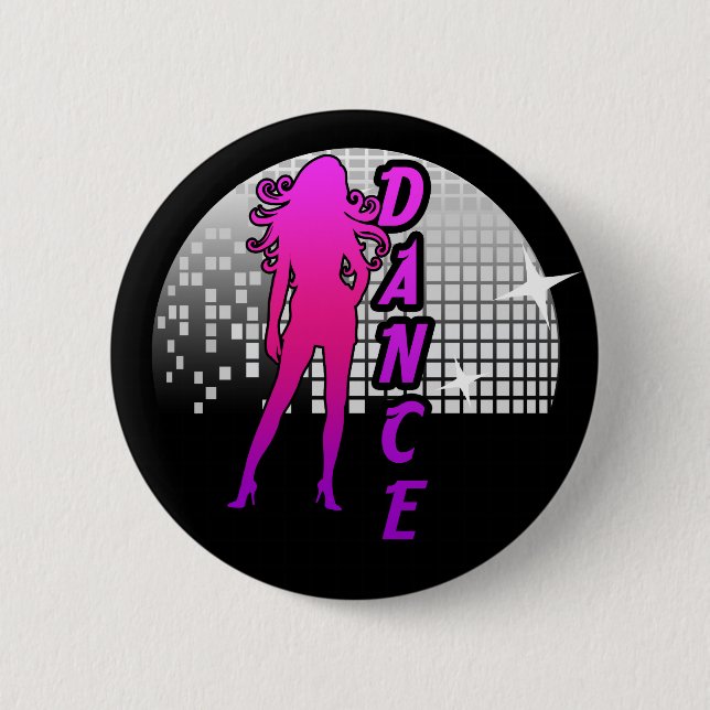Badge Rond 5 Cm Danseur de boule de disco (Devant)