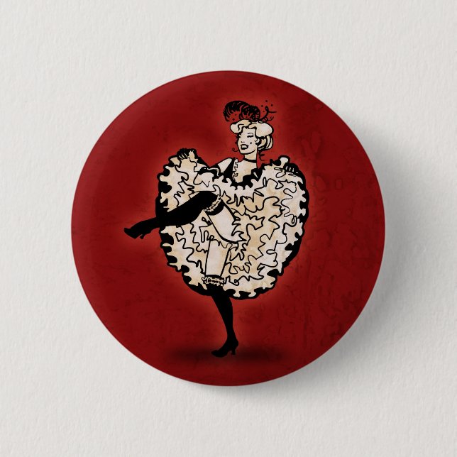 Badge Rond 5 Cm Danseur de cancan (Devant)