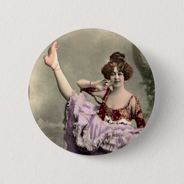 Badge Rond 5 Cm Danseur de cancan (Devant)