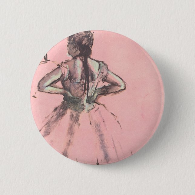 Badge Rond 5 Cm Danseur de l'arrière par Edgar Degas Ballet Vintag (Devant)