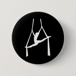 Badge Rond 5 Cm Danseur de soies aériennes Trapeze Aérialist Air Y