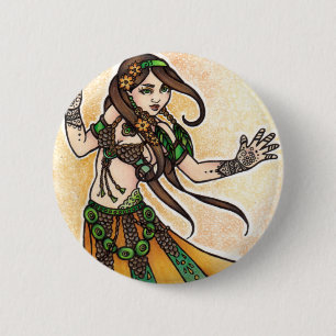 Badge Rond 5 Cm Danseur du ventre de la tribu