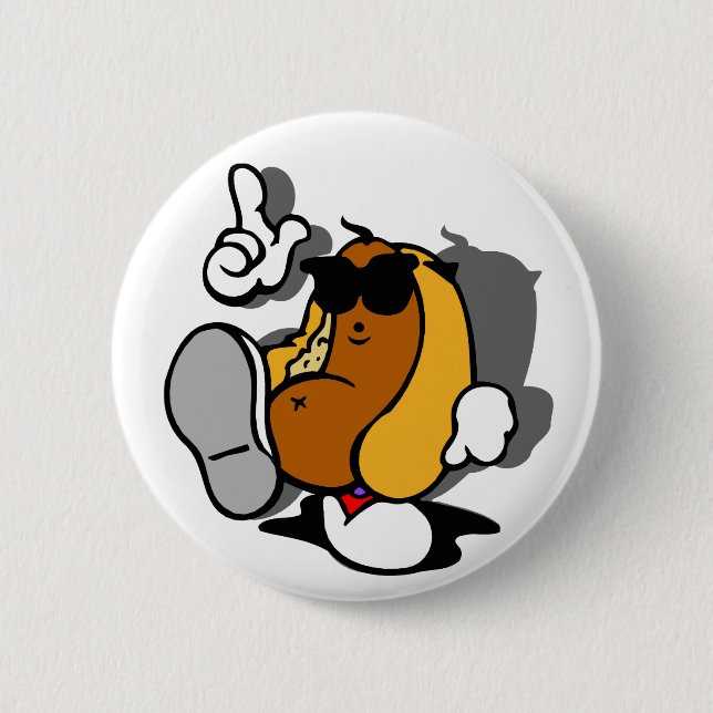 Badge Rond 5 Cm Danseur frais de hot-dog (Devant)