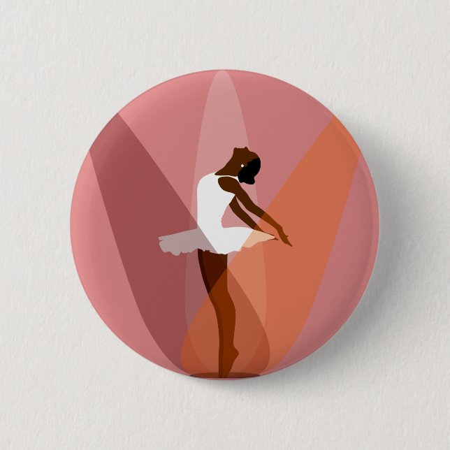 Badge Rond 5 Cm danseuse de ballerine noire (Devant)