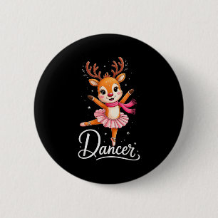 Badge Rond 5 Cm Danseuse de ballet de renne de Noël Cute Hommes de