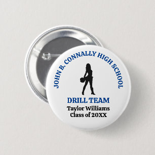 Badge Rond 5 Cm Danseuse de l'équipe de drill de l'école secondair