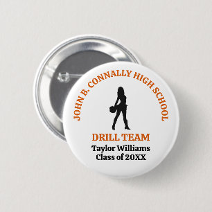 Badge Rond 5 Cm Danseuse de l'équipe de drill de l'école secondair