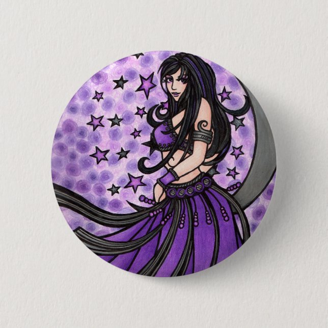 Badge Rond 5 Cm Danseuse du ventre violet (Devant)