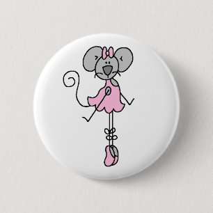 Badge Rond 5 Cm Danseuse Souris Deux Boutons