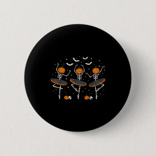Badge Rond 5 Cm Danseuses de ballet squelette de citrouille filles