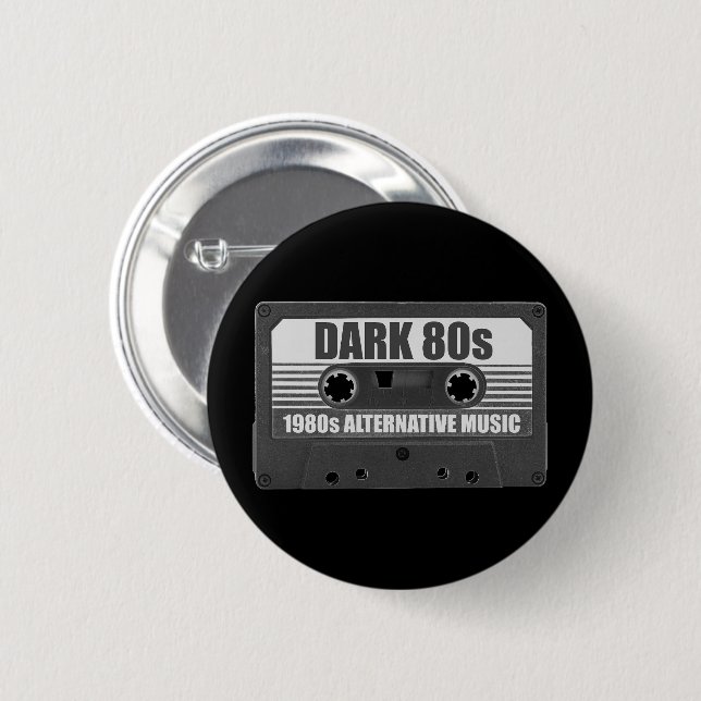 Badge Rond 5 Cm DARK 80s Cassette Tape Pin (Devant & derrière)