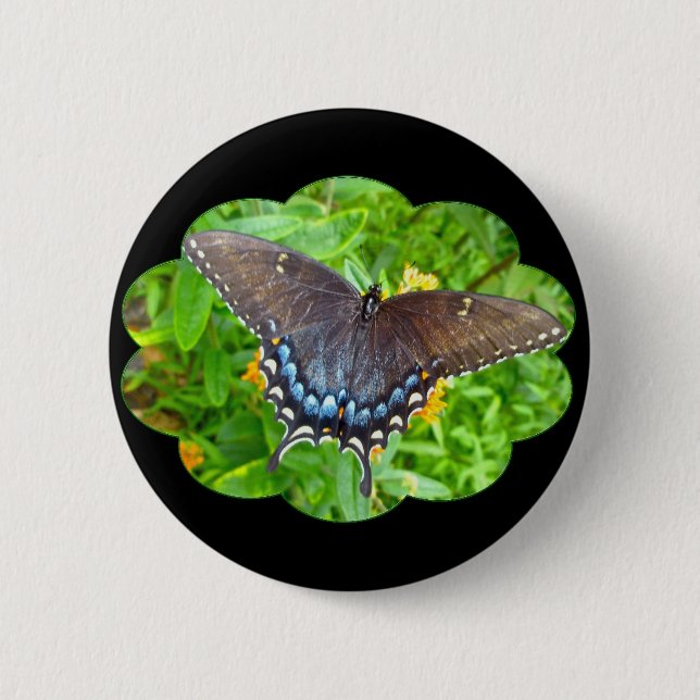 Badge Rond 5 Cm Dark Phase Tiger Swallowtail Butterfly Items (Devant)