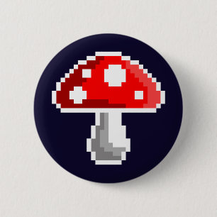 Badge Rond 5 Cm Dark Pixel Mushroom Button