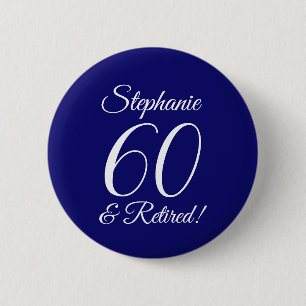 Badge Rond 5 Cm Dark Purple 60 et Retraité Party