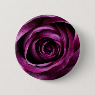 Badge Rond 5 Cm Dark Purple Rose Button