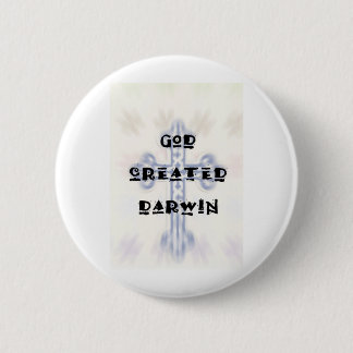 Badge Rond 5 Cm Darwin créé par Dieu