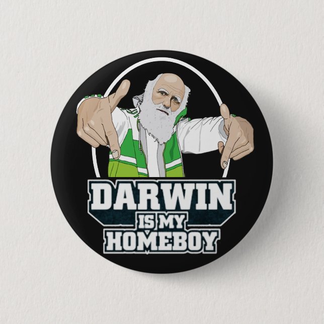 Badge Rond 5 Cm Darwin est mon Homeboy (polychrome) (Devant)