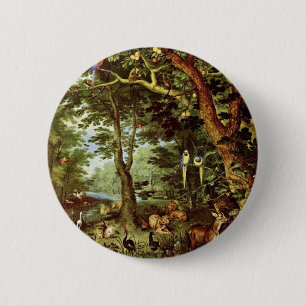Badge Rond 5 Cm DAS Paradies avant janvier Brueghel l'aîné