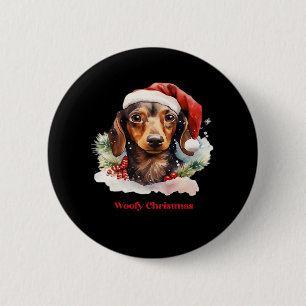 Badge Rond 5 Cm Daschund Chien Noël Noël Noël Noël Noël Noël Noël