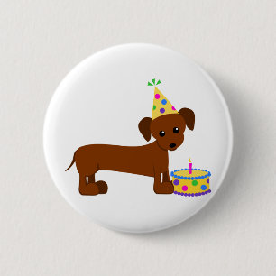 Badge Rond 5 Cm DaschundBDay