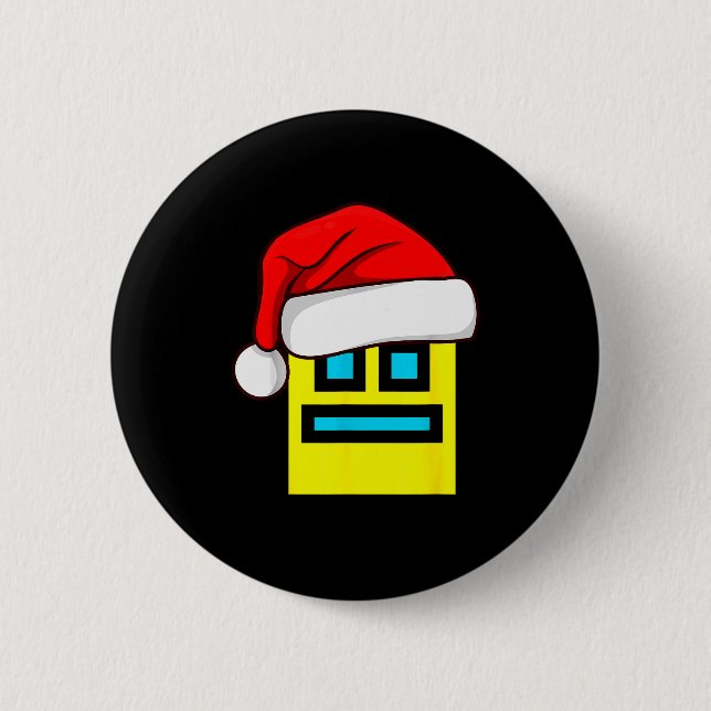 Badge Rond 5 Cm Dash Geometry Repeat Christmas Santa Hat Game Vide (Devant)
