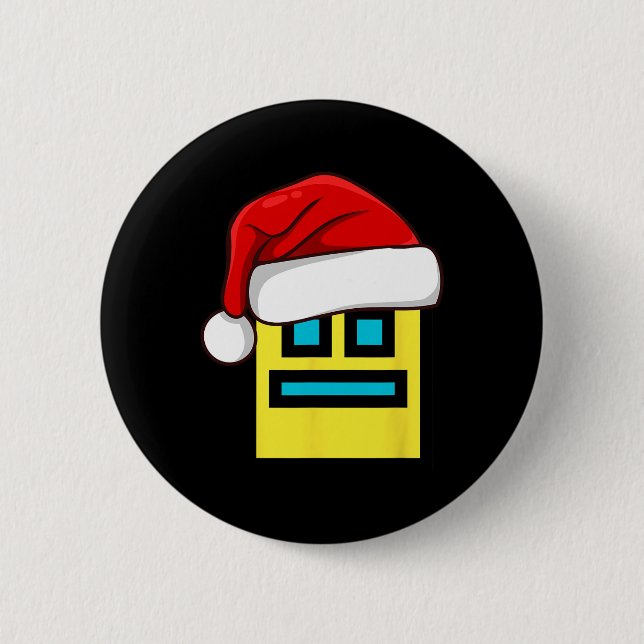 Badge Rond 5 Cm Dash Geometry Répéter Noël Santa Hat Jeu Vide (Devant)