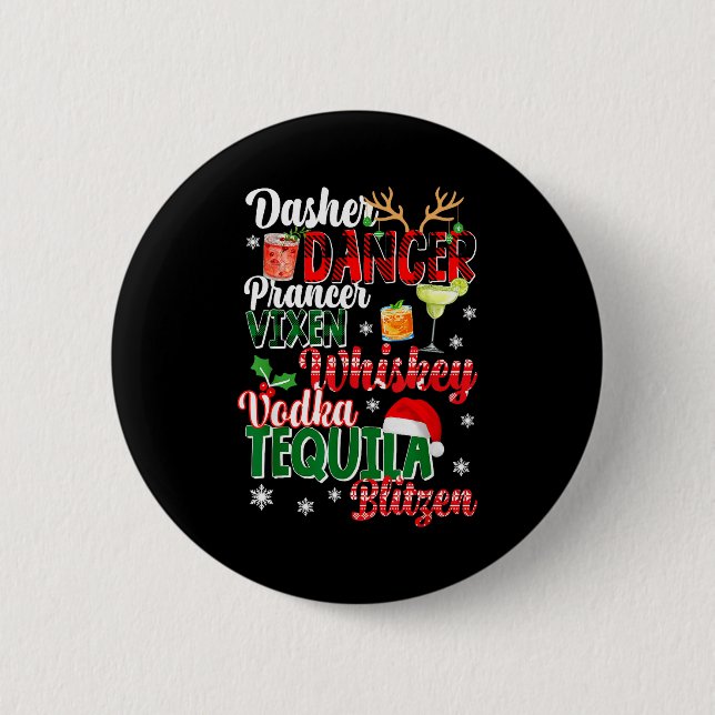 Badge Rond 5 Cm Dasher Dancer Prancer Vixen Moscato Vodka Tequila  (Devant)