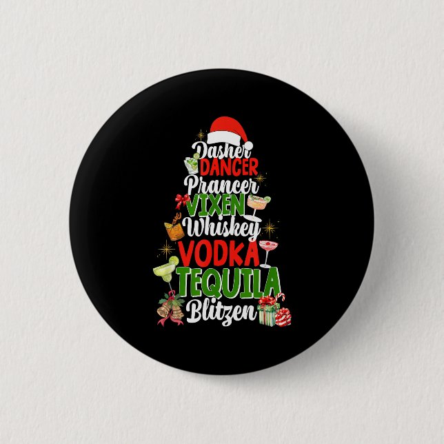 Badge Rond 5 Cm Dasher Dancer Prancer Vixen Moscato Vodka Tequila  (Devant)