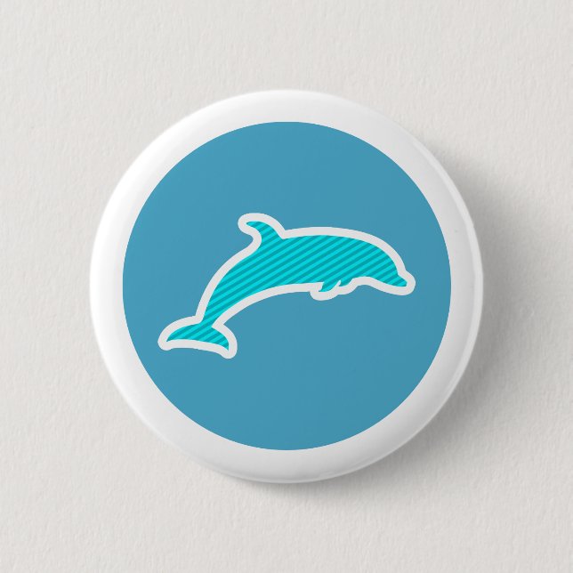 Badge Rond 5 Cm Dauphin (Devant)