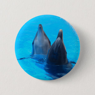 Badge Rond 5 Cm dauphin à gros nez poisson marin océan sous l'eau