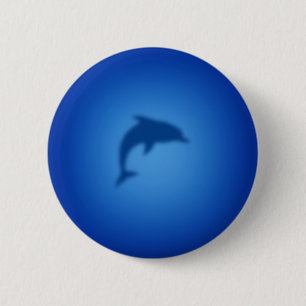 Badge Rond 5 Cm Dauphin bleu