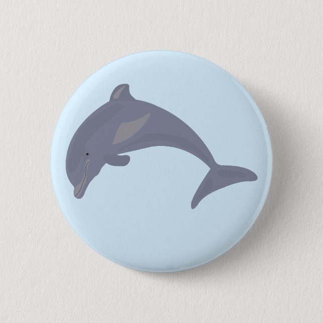Badge Rond 5 Cm Dauphin dans la mer (Devant)