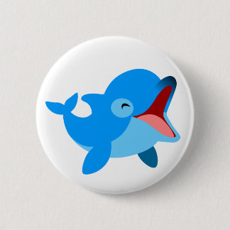 Badge Rond 5 Cm Dauphin de dessin animé mignon