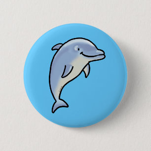 Badge Rond 5 Cm Dauphin mignon