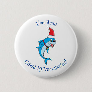 Badge Rond 5 Cm Dauphin mignon avec dessin animé du chapeau du Pèr