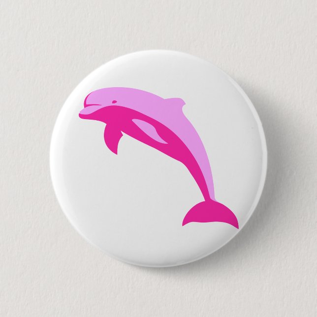 Badge Rond 5 Cm Dauphin rose (Devant)