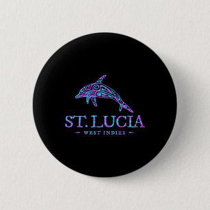 Badge Rond 5 Cm Dauphin Ste Lucia Hommes Femmes Garçons Filles Tou