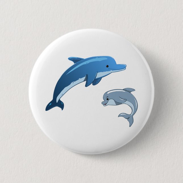 Badge Rond 5 Cm 🐬 dauphins (Devant)