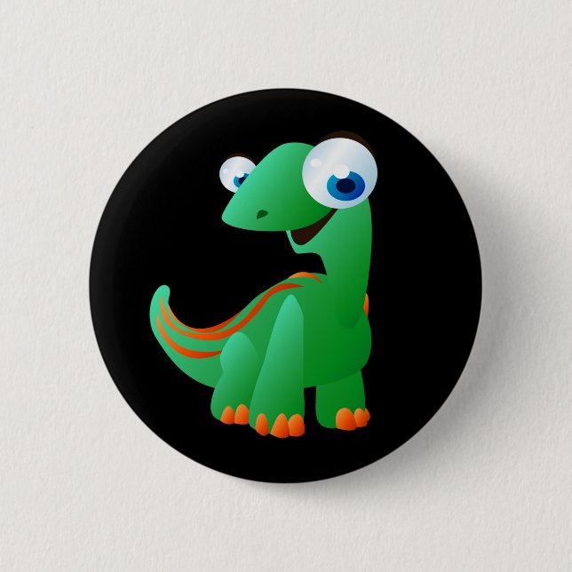 Badge Rond 5 Cm David le dinosaure (Devant)