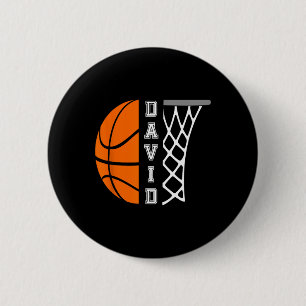 Badge Rond 5 Cm David Nom Personnalisé Joueur De Basket-Ball