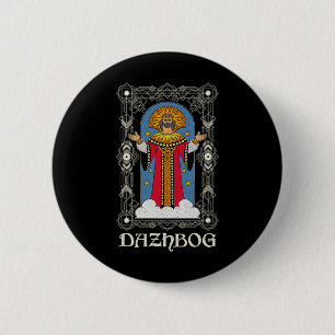 Badge Rond 5 Cm Dazhbog Ancien Mythe Slave Païen Russie