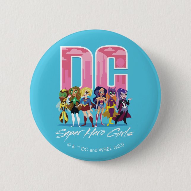 Badge Rond 5 Cm DC Super Hero Girls Lineup (Devant)