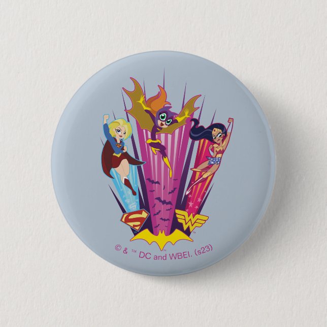 Badge Rond 5 Cm DC Super Hero Girls Trio (Devant)