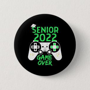 Badge Rond 5 Cm De 2022 Senior Video Game Over School Gamer Vert