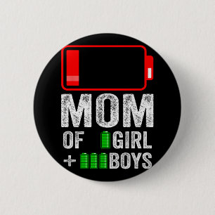 Badge Rond 5 Cm De 3 Garçon 1 Fille Cadeau De Fille De Fille Fête 
