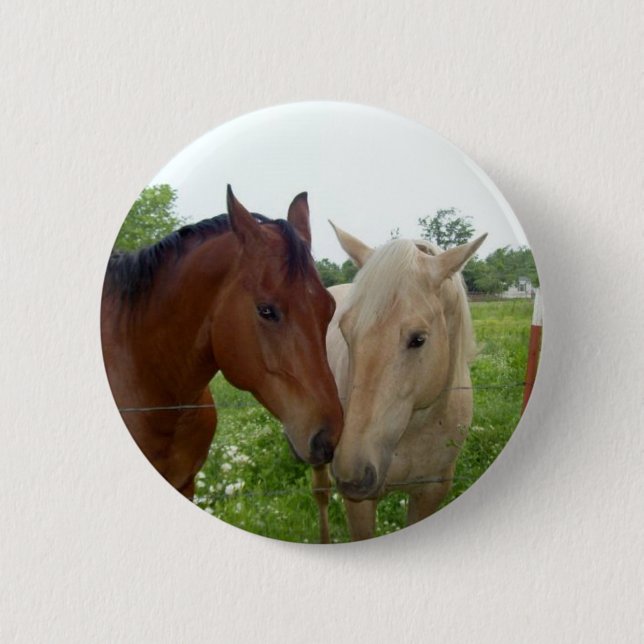 Badge Rond 5 Cm De BFF de meilleurs amis chevaux pour toujours - (Devant)