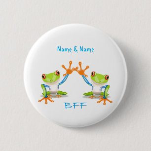 Badge Rond 5 Cm De BFF de meilleurs amis grenouilles pour toujours
